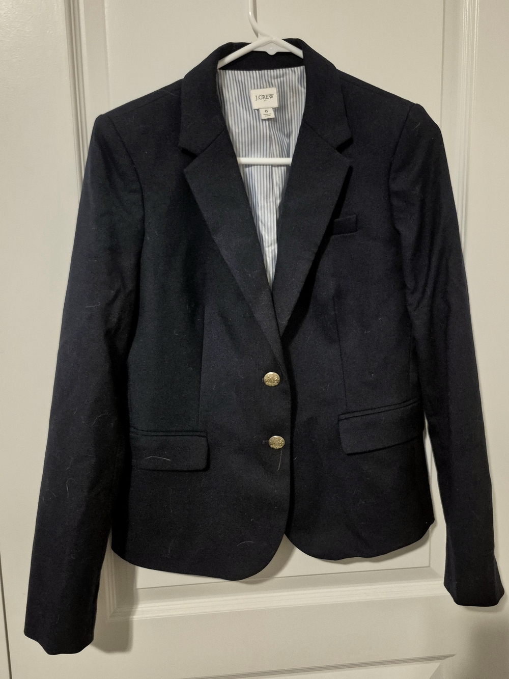 J. Crew Wool Navy Blazer with Gold Buttons